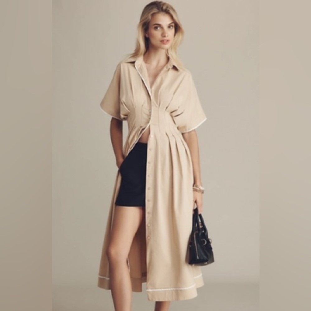 NWT Size L - Anthropologie The Tobie Shirt Dress by Exquise (NWT US$ 228)